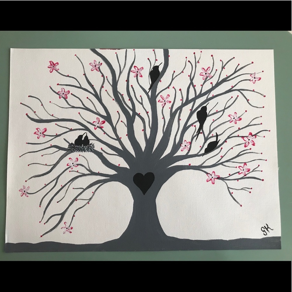 Birds of a Feather  Original Acrylic  9x12 Canvas